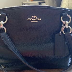 Coach Crossbody Handbag Purse. Black leather.
